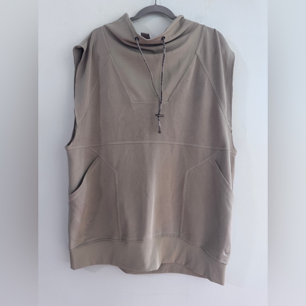 FP Movement by Free People Beige Sleeveless Hoodie
